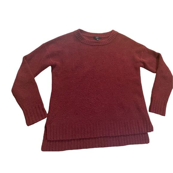 J. Crew wine red womens sweater sz XS merino wool blend - Picture 1 of 7